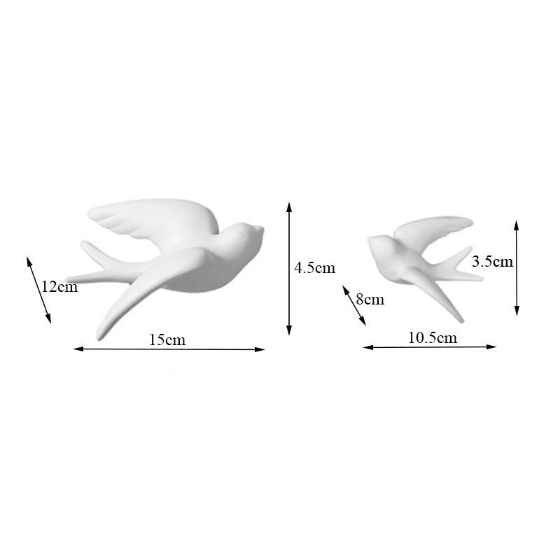 3D White Ceramic Birds Wall Decor – Modern Hanging Mural for Living Room & Home Decoration