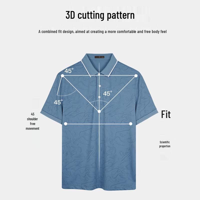 TRIES Men's Business Casual Lapel Short Sleeve Top