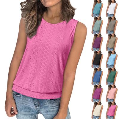 Women's Loose Fashion Casual Solid Color Round Neck Sleeveless Summer Top Vest