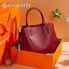 ESUNARTY Genuine Leather Large Capacity Commuter Handbag