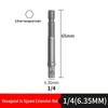Hex Shank to Square Drive Extension Bar for Hand Drill & Air Impact Wrench Conversion, Sizes 1/4, 3/8, 1/2