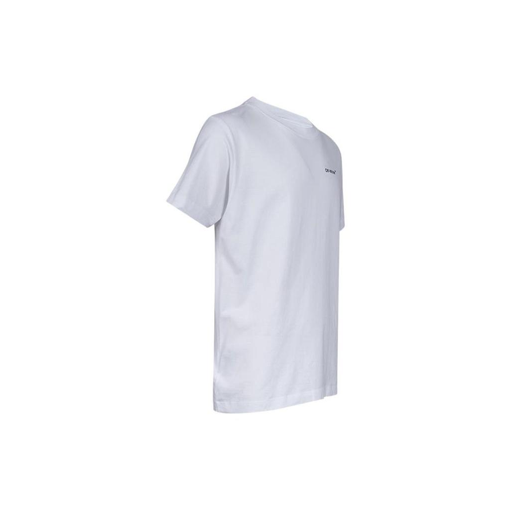 Off-White Wave Diag Slim Short-Sleeve Tee White/Black Men Tops OMAA027S22JER0100110