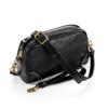 IJUN Vintage Mini Shoulder Bag for Women Handmade Leather Crossbody Size Small - Vegetable-Tanned Bag/Clutch Bag, (Black)