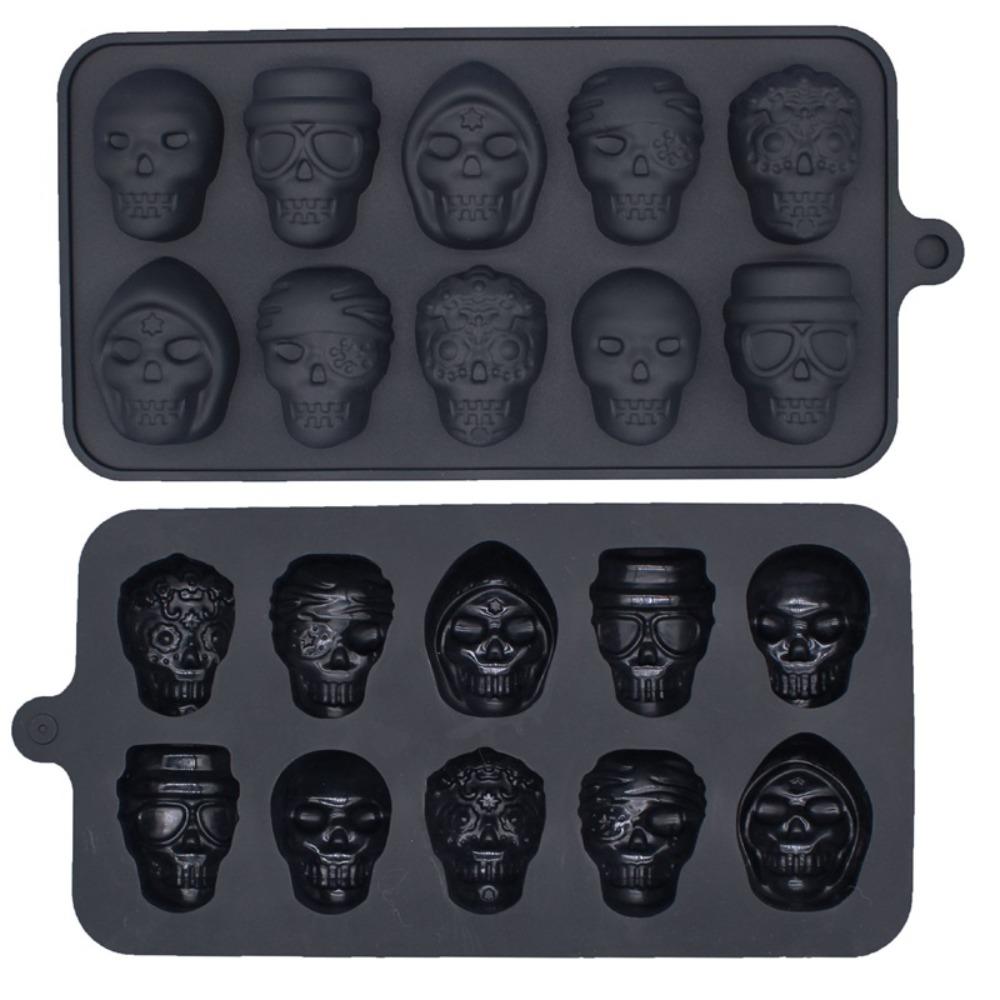 Silicone Skull Ice Cube Mold 10 Grids Chocolate Mold Baking Pan Skull Baking Cake Mold  Candy