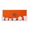 Suet jade porcelain kung fu tea set household light luxury gift box Dehua white porcelain cover bowl teacup business gift