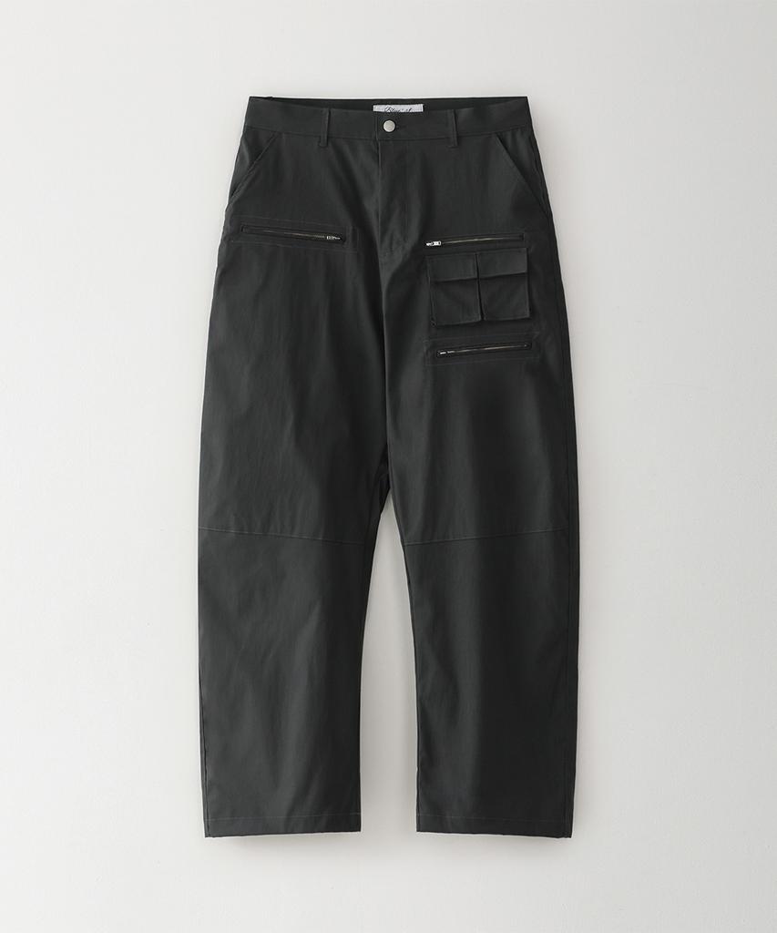 Beullusseonpeullawo Over Pocket Semi-Wide Cargo Pants [Charcoal]