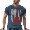 Camiseta De Jogador De Guitarra Com Bandeira Americana Taunisexho Grande Camiseta Simples