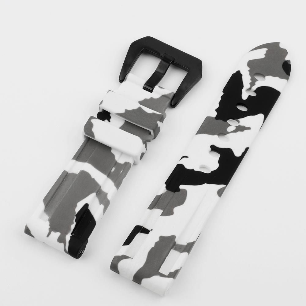 Universelles Camouflage-Silikon-Uhrenarmband 22mm 24mm 26mm Wasserdichtes Armband für Herren Damen Gummiarmband Bandzubehör