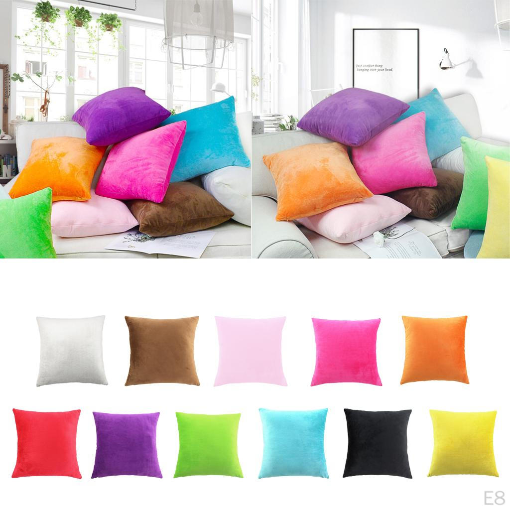 Case Velvet Sofa Cushion Cover Solid Car Pillowcase Beddings Sham and