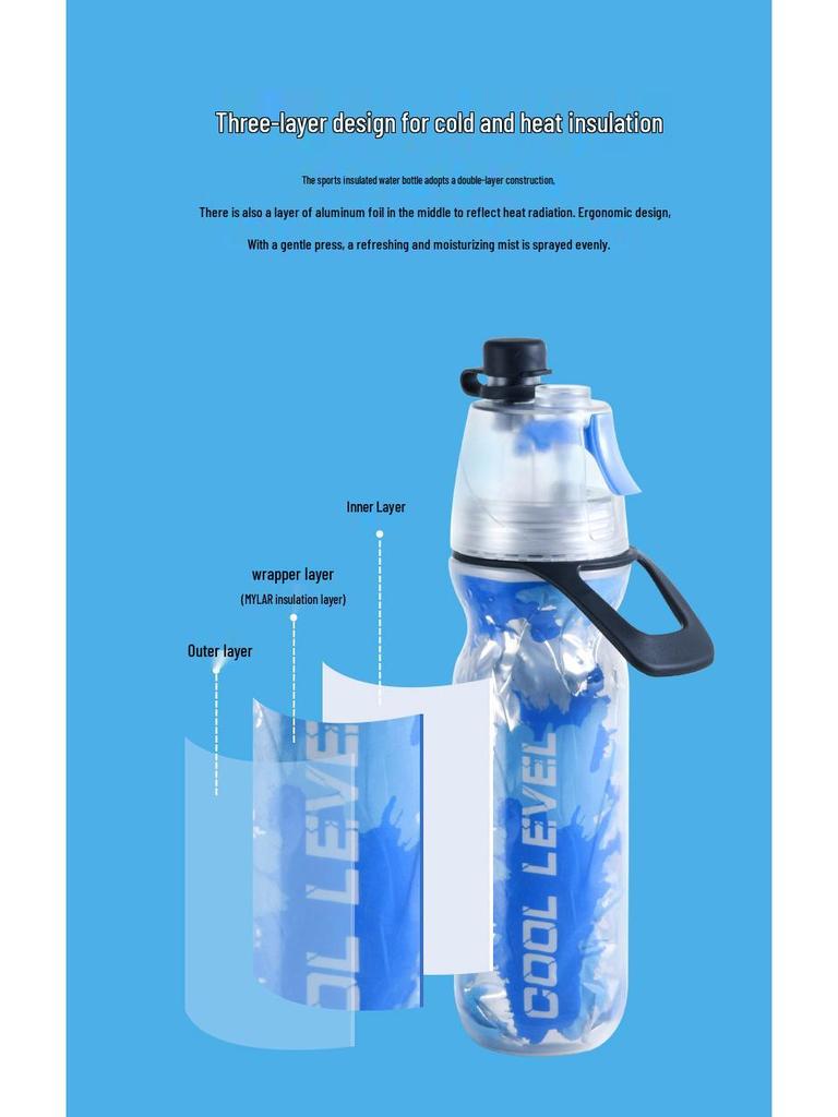 Tragbare Sportwasserflasche mit Griff und doppelwandiger Isolierung