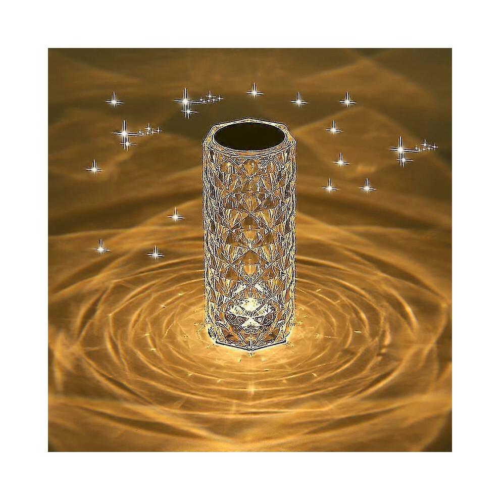 Crystal Diamond Table Lamp, 16 Colors Usb Charging Touch Lamp Bedside Night Light with Remote Control