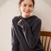 Women's Hooded Soft Cashmere Knit Pullover - Thick, Loose Fit for Early Autumn.