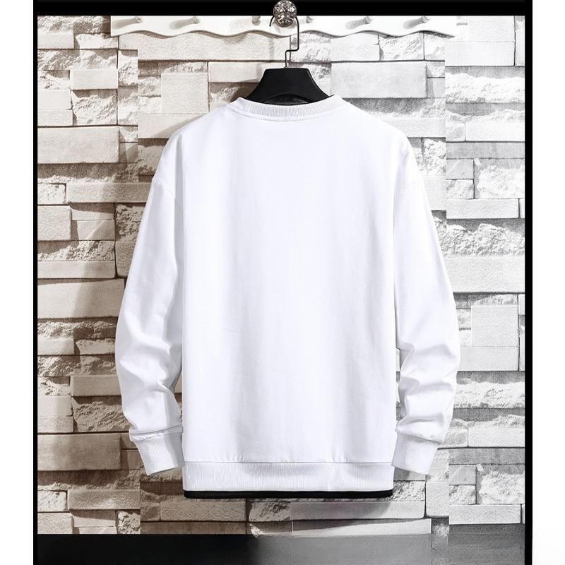 Mens Casual Sweatshirts Hoodie Men Fake Two Pieces Multi Color O-Neck Fashion   Sweatshirt
