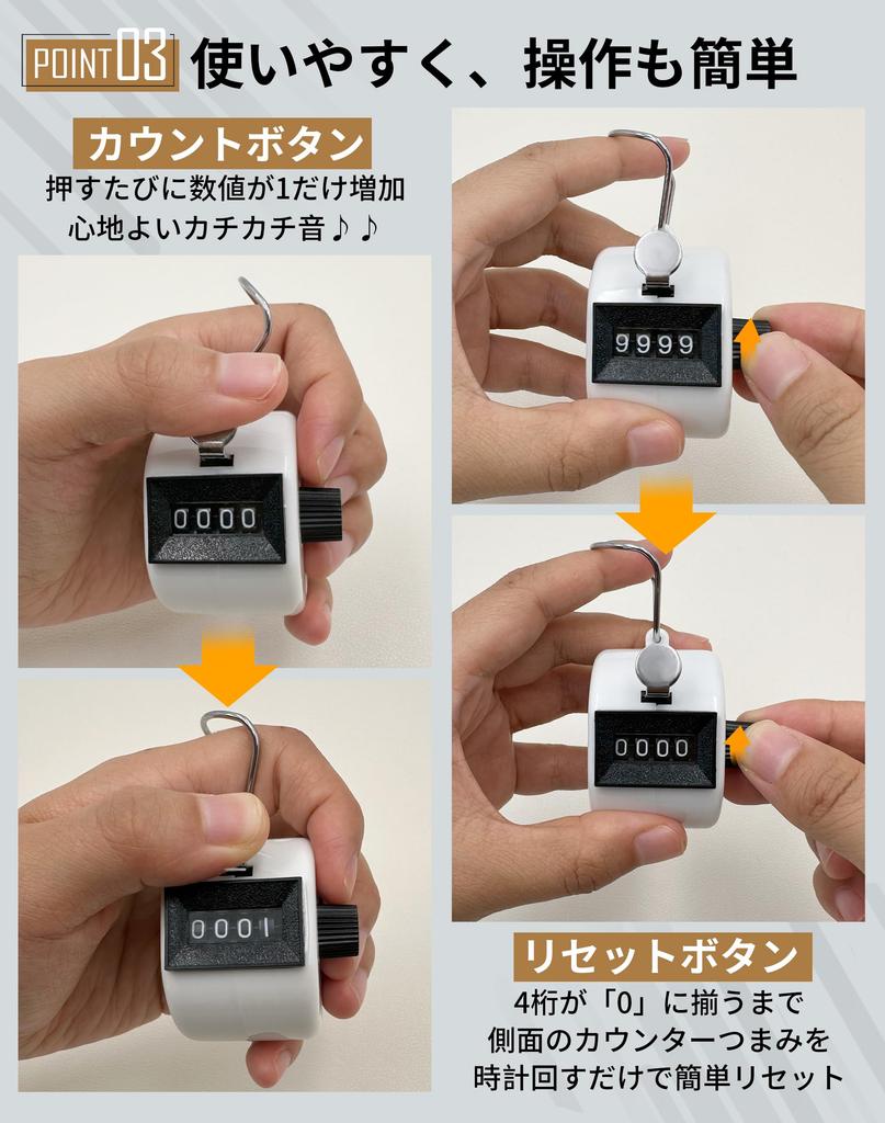 GOKEI Handheld Tally Manual Analog Count up to No Batteries Quantity People Easy Reset Traffic Data Traffic Visitor Sales Park 2 Counter, Counter,