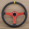 15 Inch 380MM JDM Car Modification Steering Wheel Off-road Large-diameter Leather Competitive Racing Steering Wheel Universal