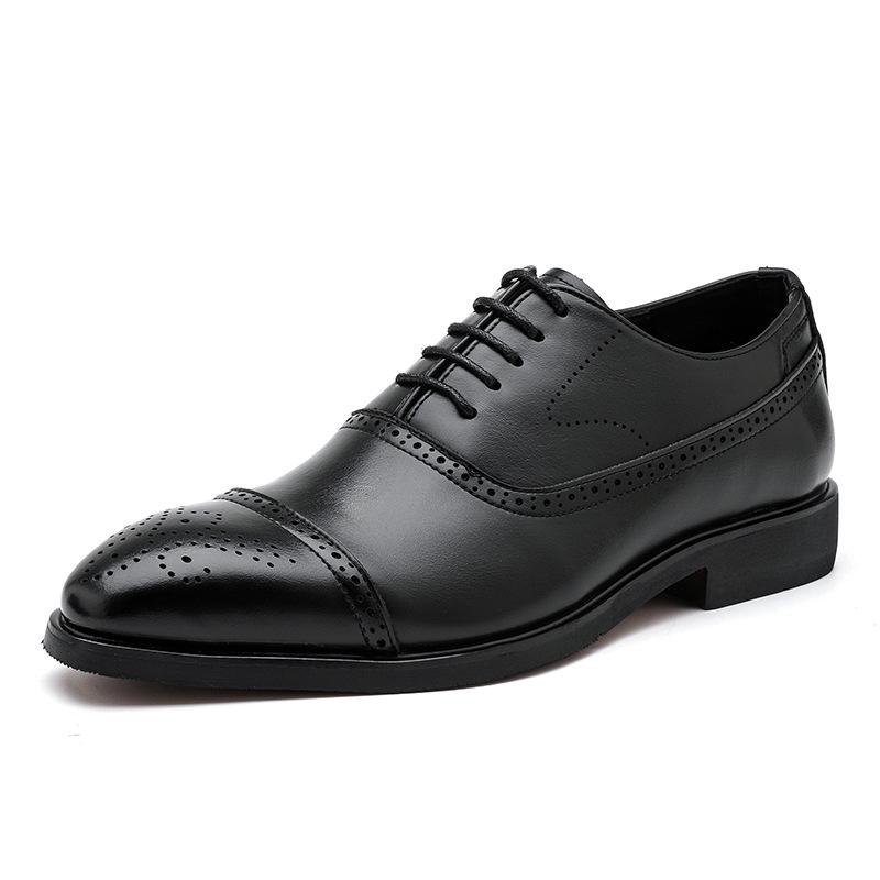Men s British Style Pointed Toe Leather Loafers - Casual, Office, Wedding Shoes 39 чёрный