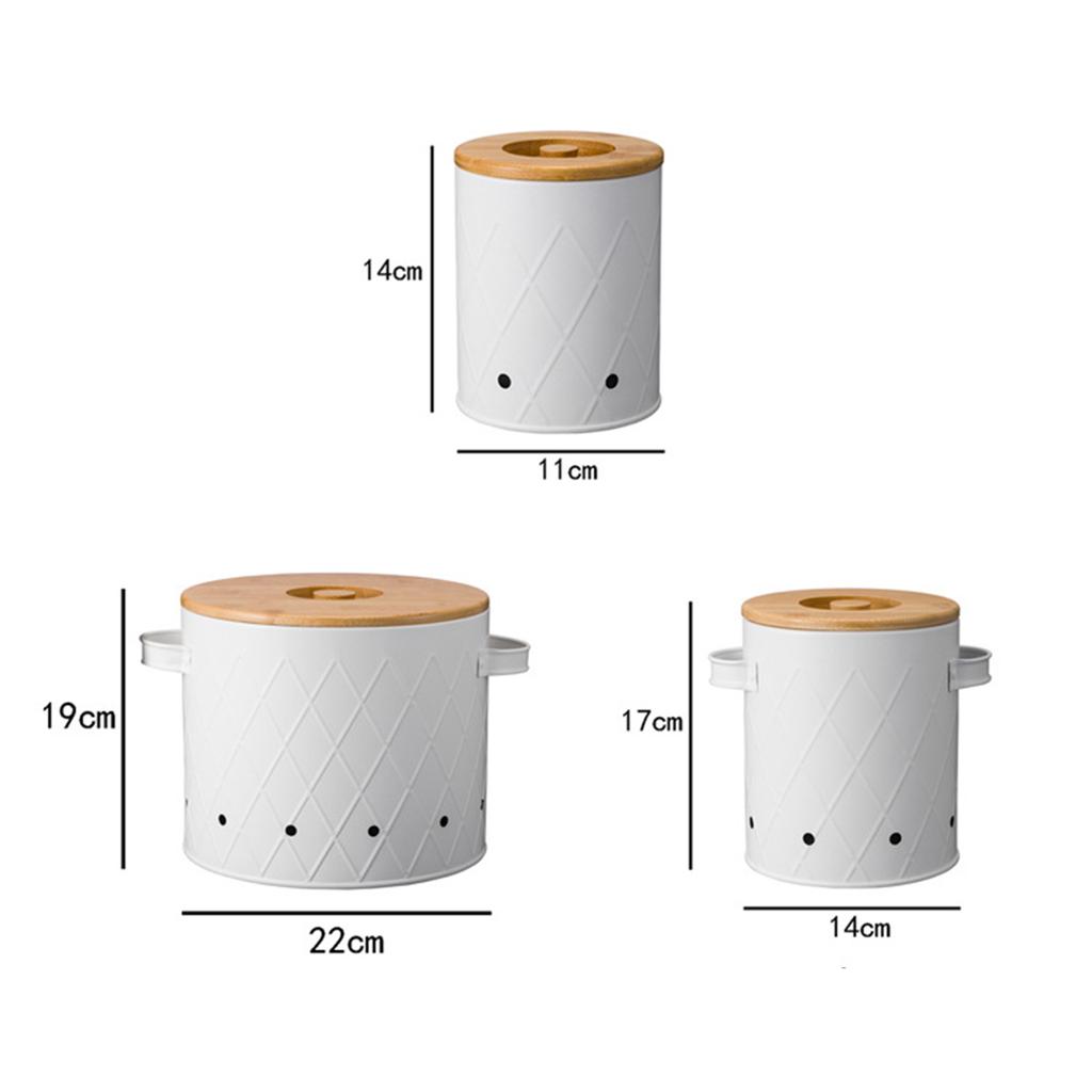 1/3 Pcs Garlic Potato Onion Keeper Fruit Pot/Storage Box Kitchen Storage Canisters Set Food Container Jars Buckets with Lid