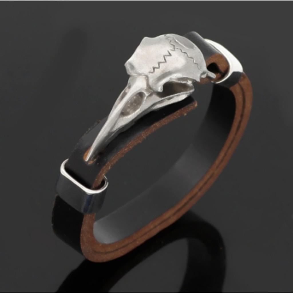 New Nordic Viking Raven Men's Bracelet Retro Raven Leather Bracelet Adjustable 19cm-25cm