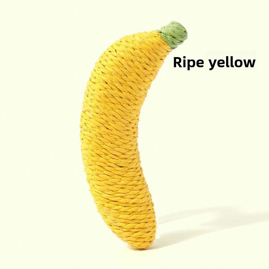 Cat Toy Rattan Banana Toy for Amusing Cats, Self-relaxation Tool, Cat Chewing Stick, Cat Claw Sharpening Supplies жёлтый