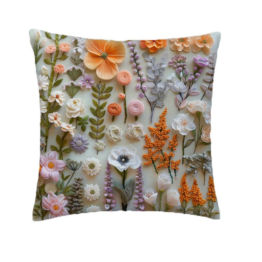 1pcs 45cm 3D Soft Cushion Pillow Cover Elegant Plant Floral Pillowcase for Home Living Room Bedroom Decoration Cushion Cover