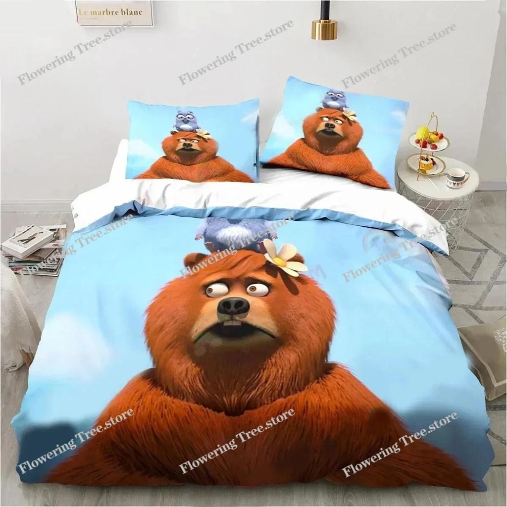 Cartoon Grizzy N Lemmings Bedding Set Duvet Cover Bed Set Quilt Cover Pillowcase Comforter king Queen Size Boys Adult029