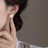 Hemisphere Red Polka Dot Pearl Stud Earrings Fashion Simple Earrings Natal Year Earrings
