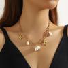 DIEYURO 316L Stainless Steell Conch Shell Starfish Turtle Dolphin Necklace For Women New Marine Neck Chain Jewelry Gift