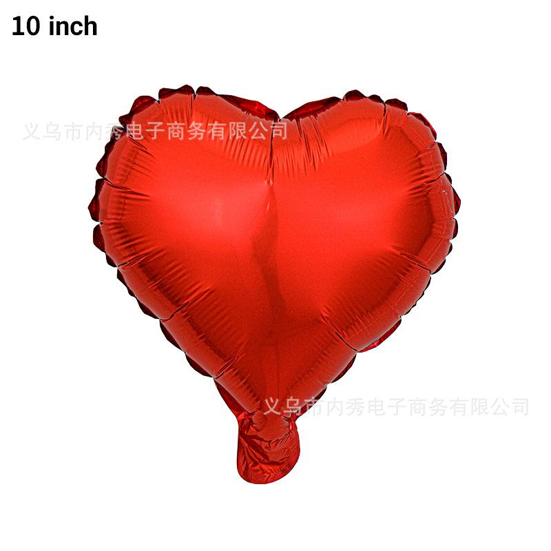 

10 Inch Heart-Shaped Light Plate Aluminum Foil Balloon Party Decoration Proposal Confession Scene Atmosphere Arrangement Love Aluminum Film Balloon 10 inch red love