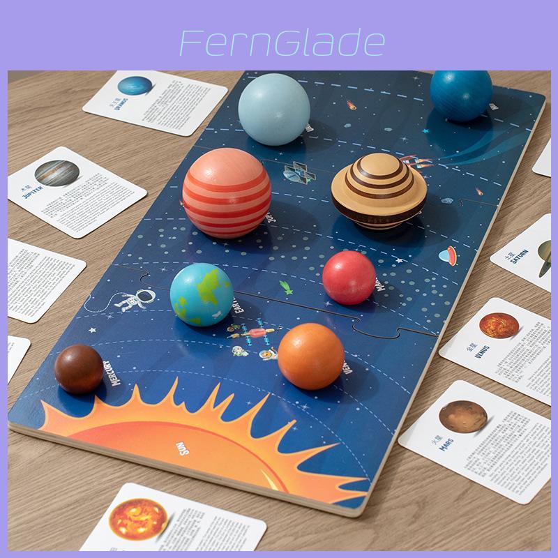 Puzzle del Pianeta Montessori per Bambini Giocattolo Educativo in Legno per la Prima Infanzia