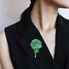 Grön pionbrosch Hartsblomma Broschnål Retro Pion Lapelpin Modeaccessoar för Kvinnor Rockar Jackor Kläder Tröja