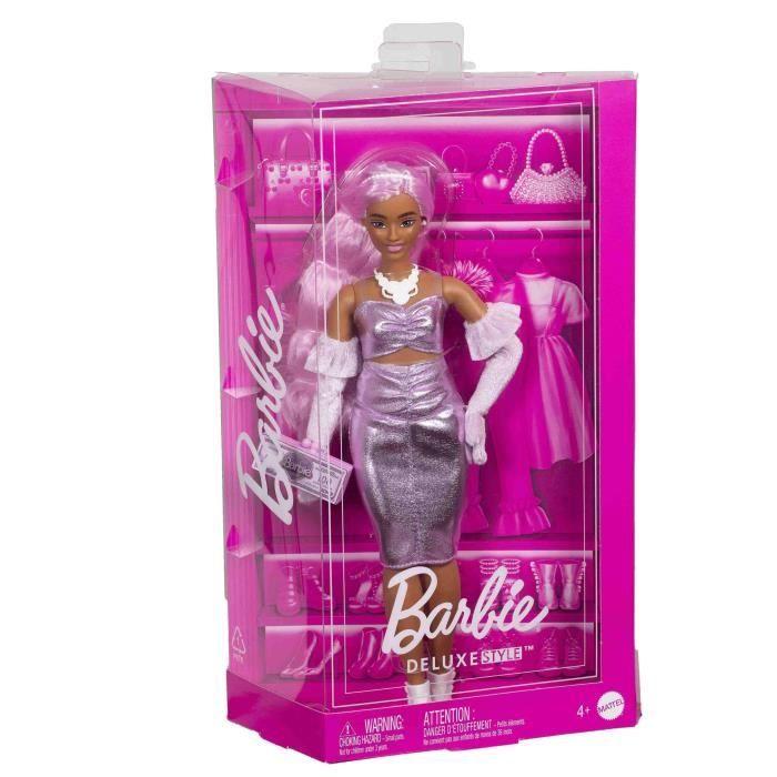 Barbie-Deluxe Style-Poupée Barbie À Robe Rose Brillante HYV25