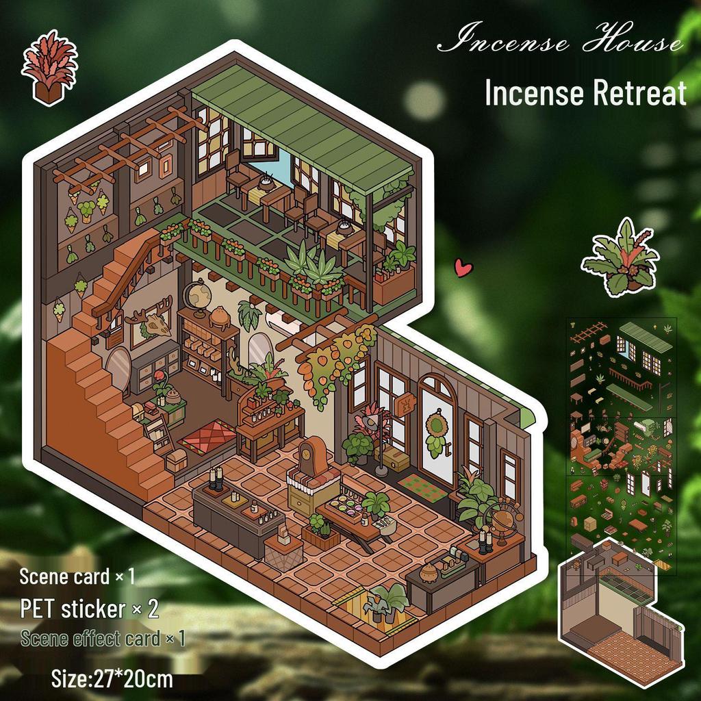 Yi Lan Landscaping Large 3D Stereo Miniature DIY Journal Stickers