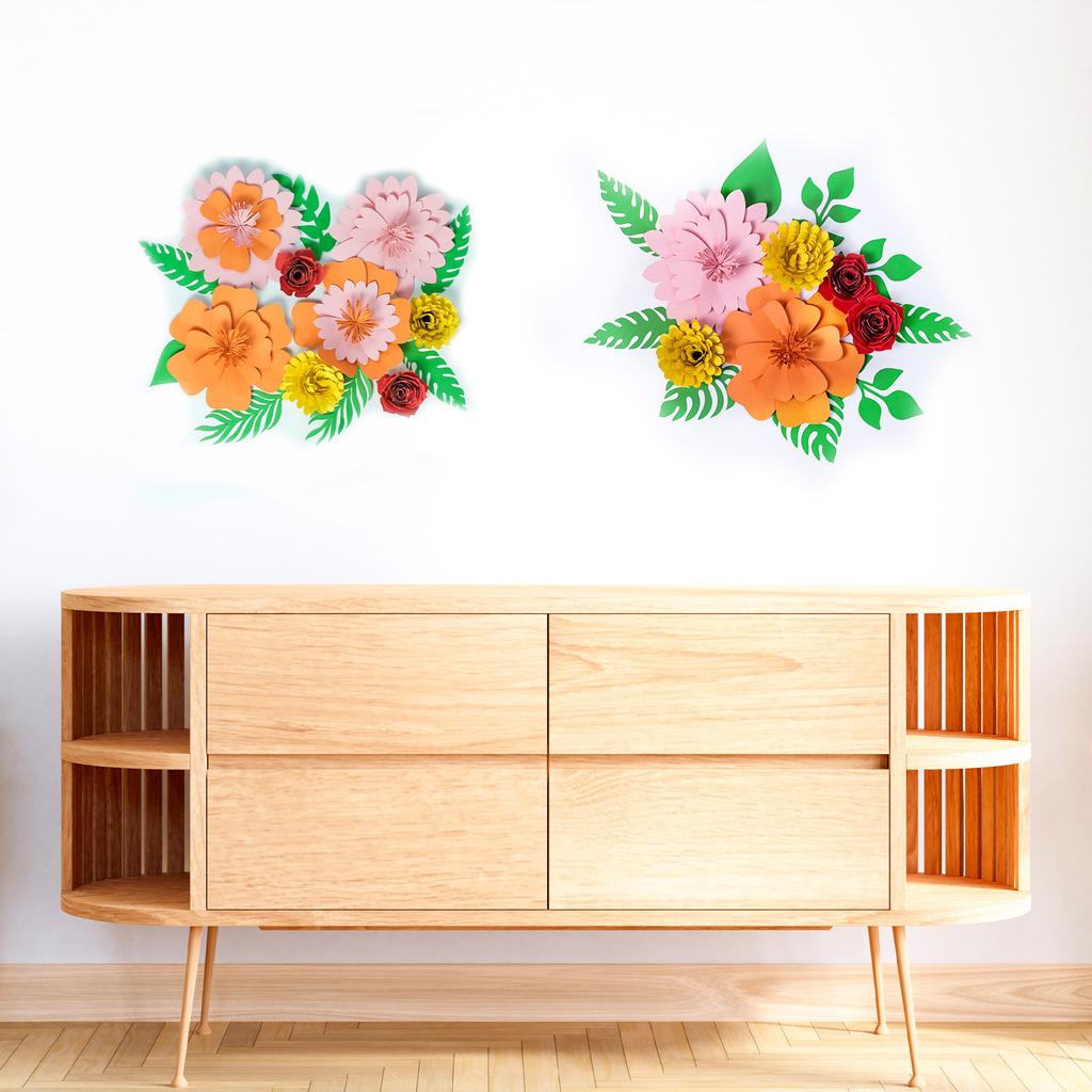 Kids' DIY Paper Flower Kit - Colorful Craft Materials For Birthday Decorations & Wall Art