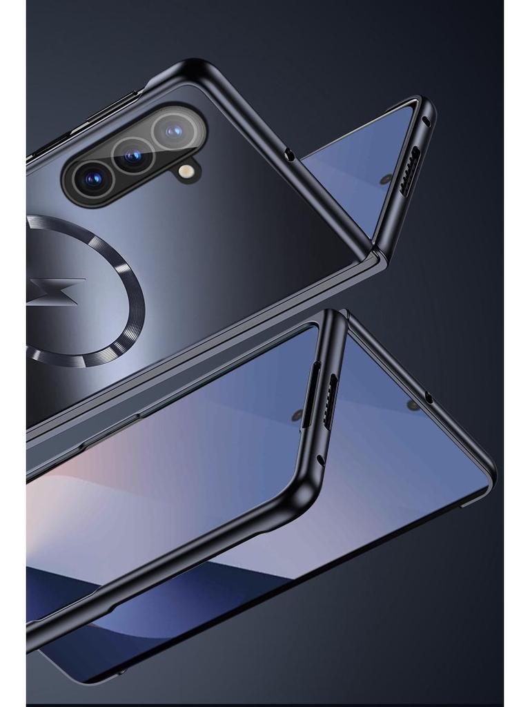 Samsung Z Fold7 Skin-Feel Folding Case: Dazzling Gold, Magnetic, Drop-Proof, Flip7