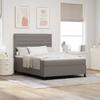 Box Spring Bed with Headboard Taupe 160 X 200 Cm Fabric