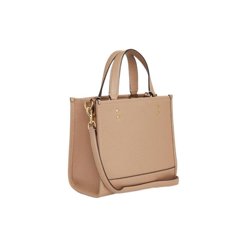 Coach Dempsey TOTE 22 Brand Logo Cow Leather Tote Bag Shopping Bag Shoulder Crossbody Handbag Small Women's Taupe
