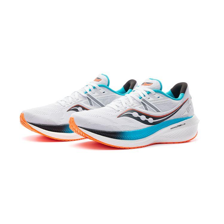 Saucony Triumph 20 Minimalist Comfortable Cushioning Non-Slip Lightweight Low-Top Training Running Shoes Unisex sneaker White Orange S20759-185