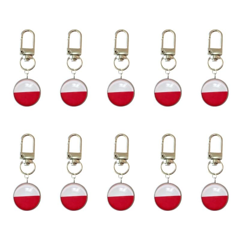Set Of 10 Piece Stylish Soccer Keychains With National Flags Ideal For Gifts Travel Or Daily Use As A Fun Accessory