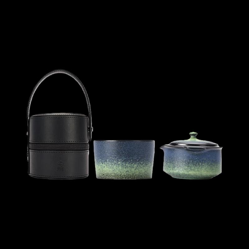 Wanquiantang Ceramic Tea Set with Green Glaze