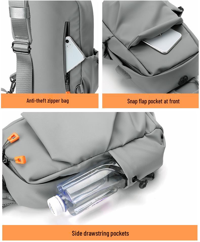 Men's Trendy Single Shoulder Crossbody Sling Backpack - Lightweight Solid Color Casual Bag
