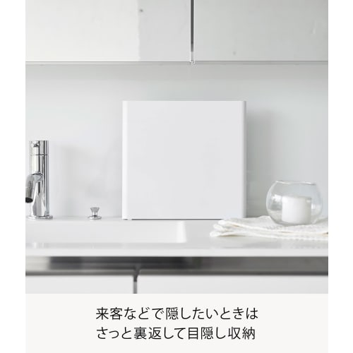 Yamazaki Tower Toothbrush and Tube Stand, White, Approx. W22.2 X D6 X H21.2cm, Tower Toothbrush Holder, Stores Toothpaste and All Your Needs, Product