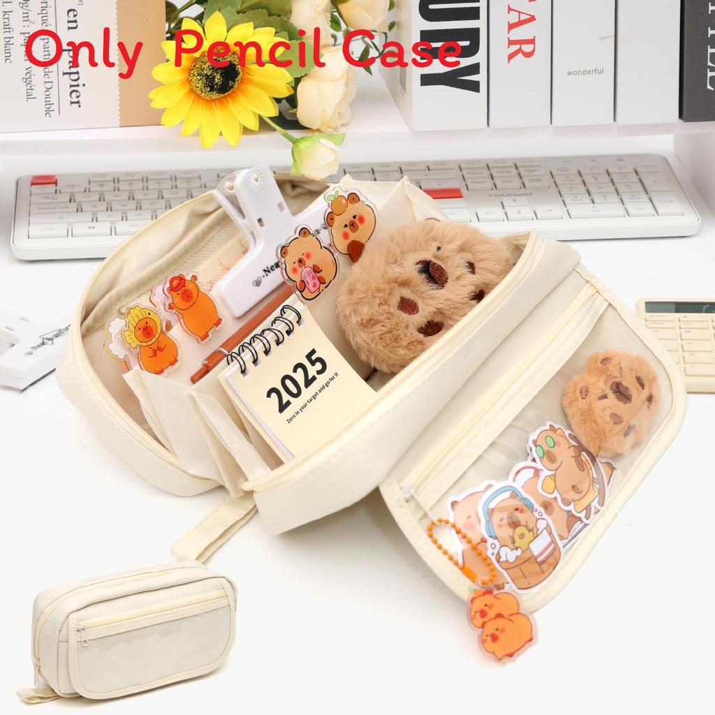 No Brand Multilayer Transparent Pencil Case With Large Capacity For Middle School Students