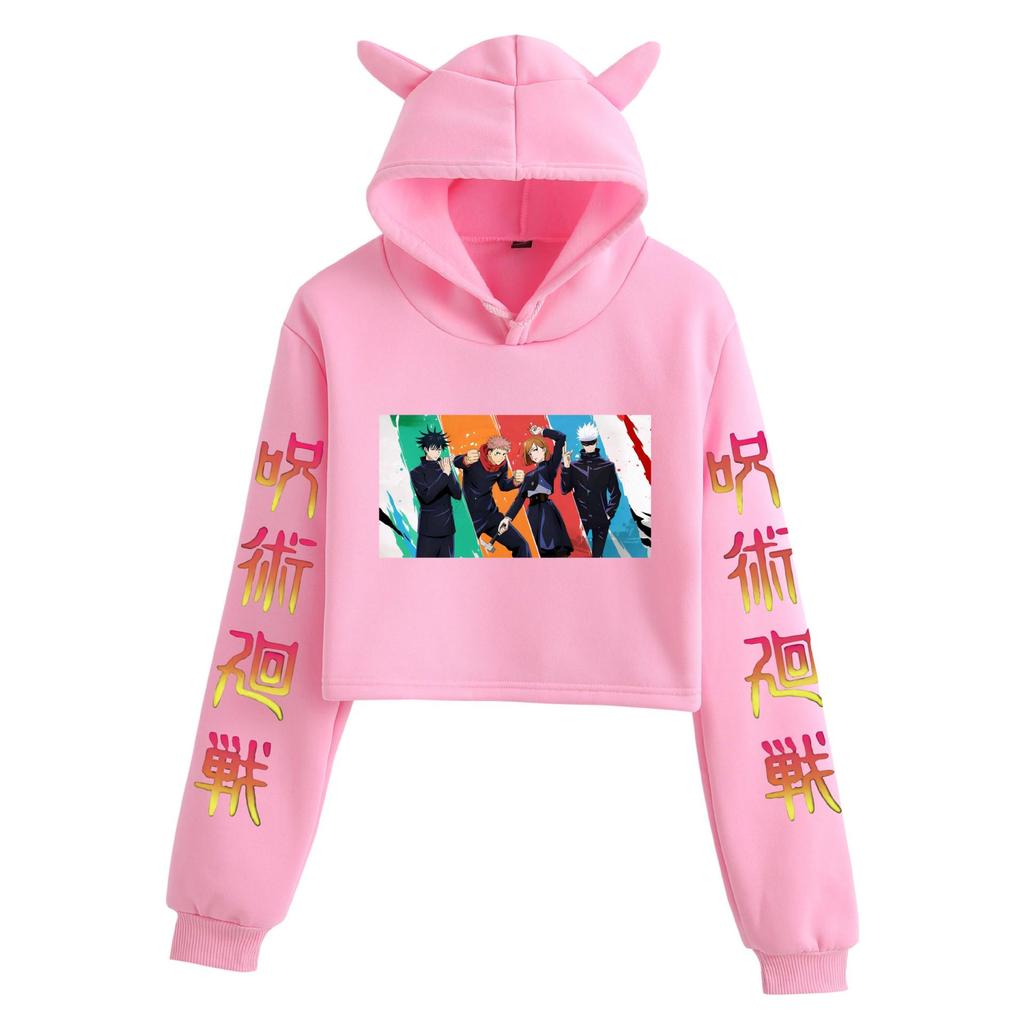 Jujutsu Kaisen Women's Cat Ear Hoodie - Casual and Trendy
