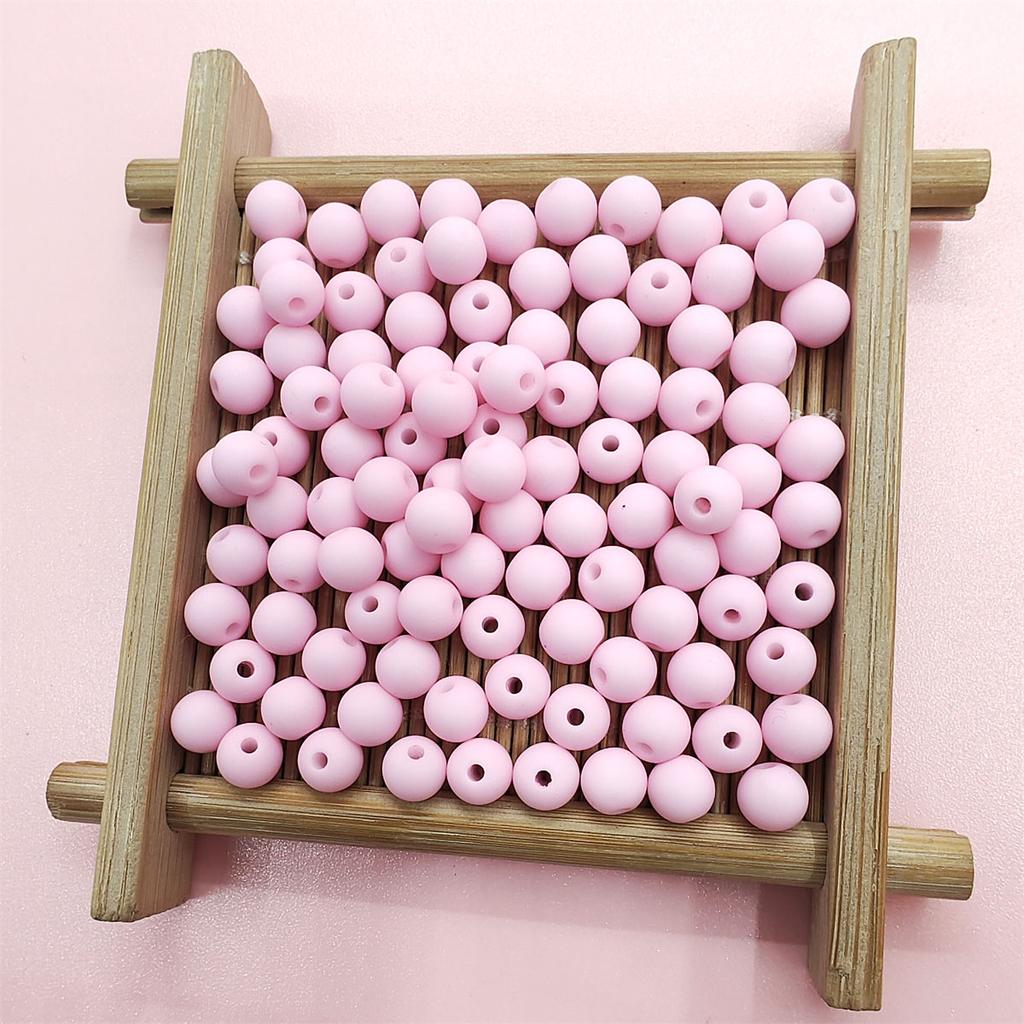 200Pcs 6mm Polychrome Solid Colored Acrylic Frosted Round Beads DIY Findings Jewelry Making Handmade Material Necklace Bracelet