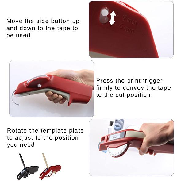 Asixxsix Embossing Label Maker, Handheld Label Maker Machine with 2 Color Tapes One Hand Protable Manual 3D Embossing Printer Labeler Machine for DIY