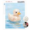 Framed Pearl Painting Kit Cute Rubber Duck Pattern DIY 3D Bead Canvas Art Creative Leisure Craft Home Decoration Modern Wall Hanging Decor Set