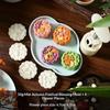 Plastic Hand Press Mooncake Mold No Oil Demold Needed with Multiple Pattern Stamps for Home Beginner Baking