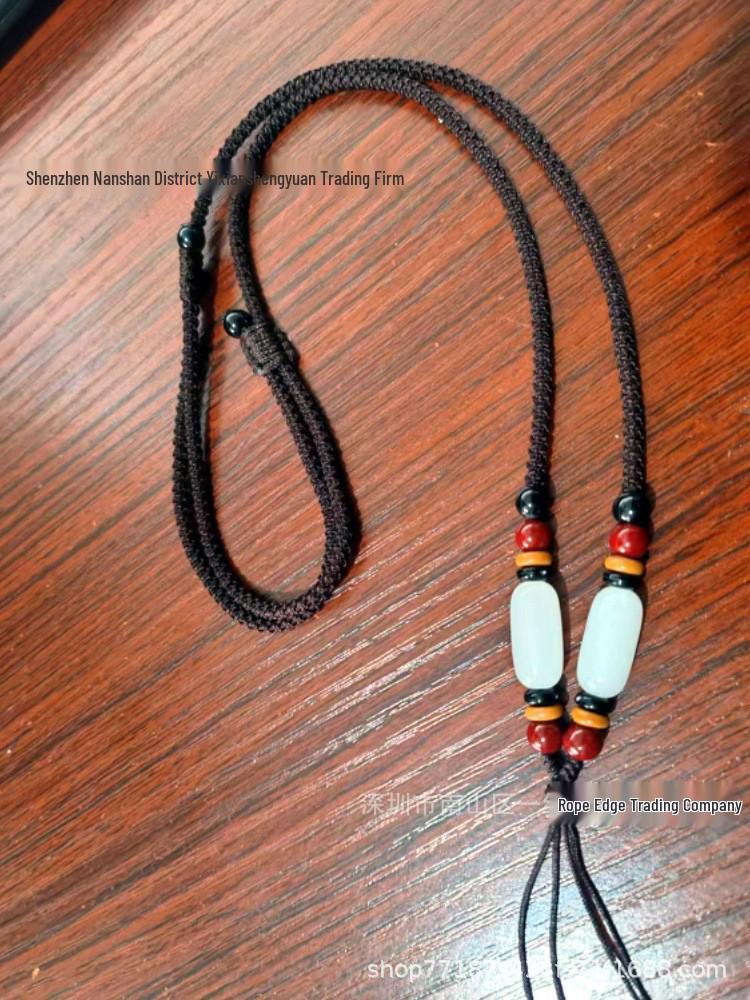 DIY Agate Jade Pendant Lanyard for Men & Women - Necklace Hanging Rope