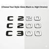 For Mercedes Benz C Class C200 C220 C300 W204 W205 W206 Trunk Emblem Badge Logo Car Styling Sticker Glossy Matte Black Chrome