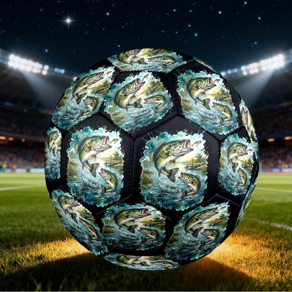 1pc Bass Adventure Size 5 Soccer Ball Professional Match Training Football Indoor &Outdoor Sports Ball Training Ball Lightweight Durable Y60